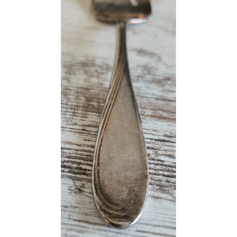 Vintage Oneida Ltd Stainless Serving Fork 3-Tine Cold Meat Fork Utensil 8.5in